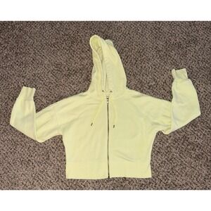 Universal Thread Women's Neon Yellow Crop Full Zipper Hoodie Size Medium